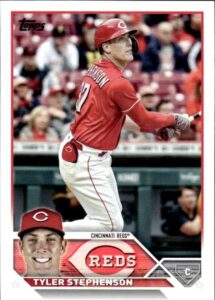 2023 topps #166 tyler stephenson cincinnati reds baseball official trading card of the mlb