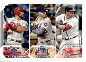 2023 topps #178 austin riley/kyle schwarber/pete alonso nm-mt