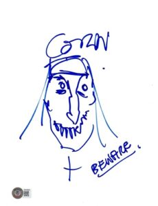 corin hardy signed autograph hand drawn sketch the nun horror 8.5×11 beckett coa