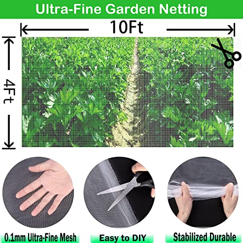 Garden Netting 4ftx10ft Mosquito Netting, Plant Covers Netting for Plant Protecting/Vegetable/Flowers Garden Netting Pest Barrier