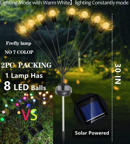 Domipool Solar Lights Outdoor Waterproof - Swaying Solar Garden Lights, Firefly Lights with Highly Flexible Copper Wires, Yard Pathway Christmas Landscape Stake Lights, 2 Packs