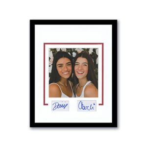 charli & dixie d’amelio autograph signed tiktok stars framed 11×14 display acoa