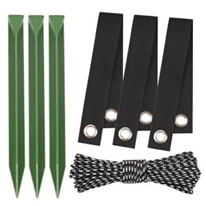 liliantus tree stakes kit, anchor tree support strap with stakes for garden plant