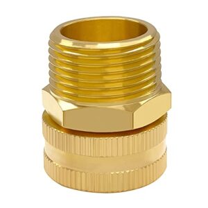 Hooshing 3PCS 3/4" GHT Female to 3/4" NPT Male Garden Hose Swivel Adapter Solid Brass Garden Hose Connectors