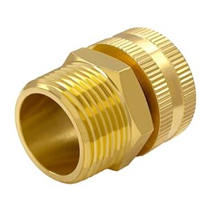 Hooshing 3PCS 3/4" GHT Female to 3/4" NPT Male Garden Hose Swivel Adapter Solid Brass Garden Hose Connectors