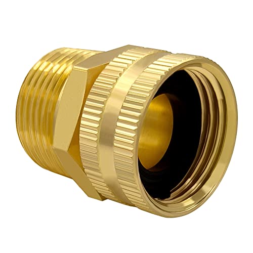 Hooshing 3PCS 3/4" GHT Female to 3/4" NPT Male Garden Hose Swivel Adapter Solid Brass Garden Hose Connectors