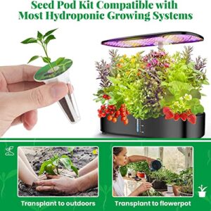 142 Pack Seed Pod Kit Compatible with AeroGarden, Hydroponics Garden Accessories for Growing System, Grow Anything Kit with 30 Grow Sponges, 30 Baskets, 50 Labels, 30 Domes, 2 Nutrient Plant Food