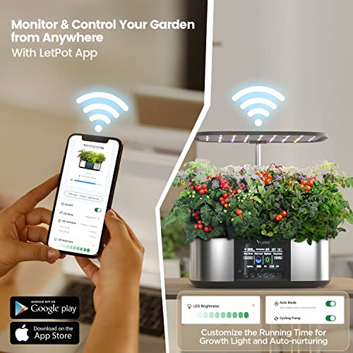 LetPot LPH-Max 21 Pods Hydroponics Growing System, [Automatic Irrigation & 3X-Faster Grow Light] Smart Hydroponics Growing System Indoor Garden, APP & WiFi Controlled Self-Managed Nurturing & Watering