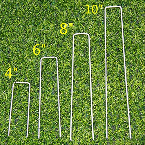 MTB 50 Pack 4x1 inch 11GA(0.12inch) Sod Staples Garden Pins Netting Stakes Ground Spikes Landscape Cover Pegs Anti-Rust Galvanized