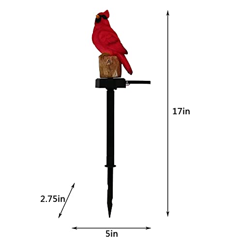 Juliahestia Cardinal Garden Decor Bird Figurine Solar Light Outdoor Stake Patio Yard Lawn Porch Cute Pathway Christmas Decorations Outside Gift Red