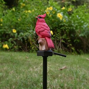 Juliahestia Cardinal Garden Decor Bird Figurine Solar Light Outdoor Stake Patio Yard Lawn Porch Cute Pathway Christmas Decorations Outside Gift Red