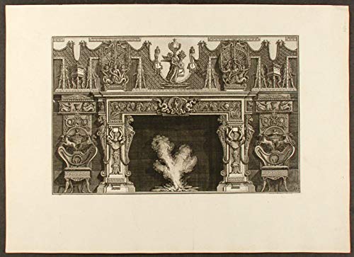 [Plate of an neo-Classical fireplace, from"Diverse maniere d'adornare i cammini ed ogni altra parte degli edifizi".