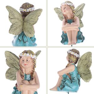 JiaUfmi 6-Pack Flower Fairy Pixie Fly Wing Miniatures Resin Flower Fairy Figures Figurines Fairy Garden Accessories Dollhouse Ornament Garden Decoration