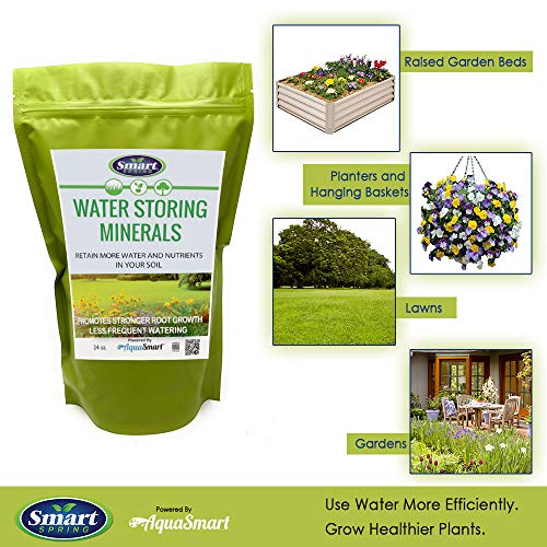 Water Storing Minerals - 4-Pound Water Absorbing Granules – Reduce Plant Waterings by 50% for Indoor Pots and Outdoor Gardens – Natural Non-Toxic Magic Sand Soil Additive for Planters & Lawns