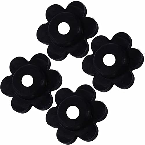 Garden Flag Stoppers Pole Accessories - Durable Rubber Black Rings for American Lawn Pool Small Flag Stand Garden Flag Holder Accessories 4 Packs