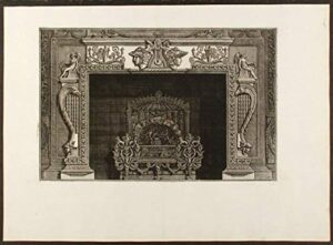 [plate of an neo-classical fireplace, from”diverse maniere d’adornare i cammini ed ogni altra parte degli edifizi”.