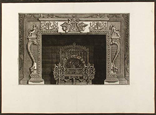 [Plate of an neo-Classical fireplace, from"Diverse maniere d'adornare i cammini ed ogni altra parte degli edifizi".