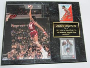 julius erving dr j all star game 2 card collector plaque w/8×10 color photo slam dunk