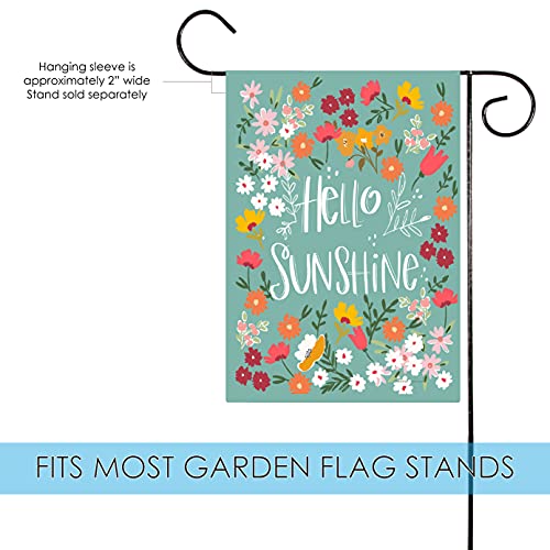 Toland Home Garden 1112560 Hello Sunshine Spring Flag 12x18 Inch Double Sided Spring Garden Flag for Outdoor House Flower Flag Yard Decoration