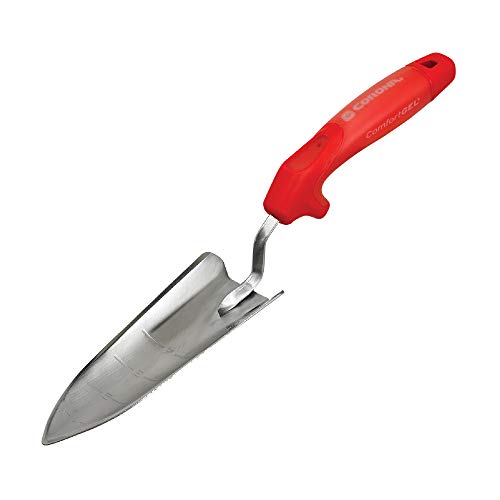 Corona CT 3314 Premium Stainless Steel ComfortGEL Garden Trowel, 13.5" Overall Length, Handle Length 7", Red