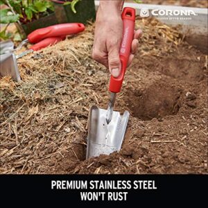 Corona CT 3314 Premium Stainless Steel ComfortGEL Garden Trowel, 13.5" Overall Length, Handle Length 7", Red