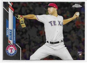2020 topps chrome #159 brock burke texas rangers mlb baseball card (rc – rookie card) nm-mt