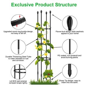 MYard 2 Pack Garden Trellis for Climbing Plants Outdoor, 71" Tall Upgraded Tomato Cage with Twist Tie, Garden Plant Support Rustproof Trellis for Potted Climbing Flower Vegetable Vine Crop