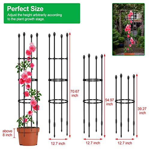 MYard 2 Pack Garden Trellis for Climbing Plants Outdoor, 71" Tall Upgraded Tomato Cage with Twist Tie, Garden Plant Support Rustproof Trellis for Potted Climbing Flower Vegetable Vine Crop