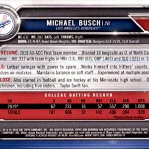 2019 Bowman Draft Baseball #BD-57 Michael Busch Los Angeles Dodgers Official MLB Trading Card produced by Topps