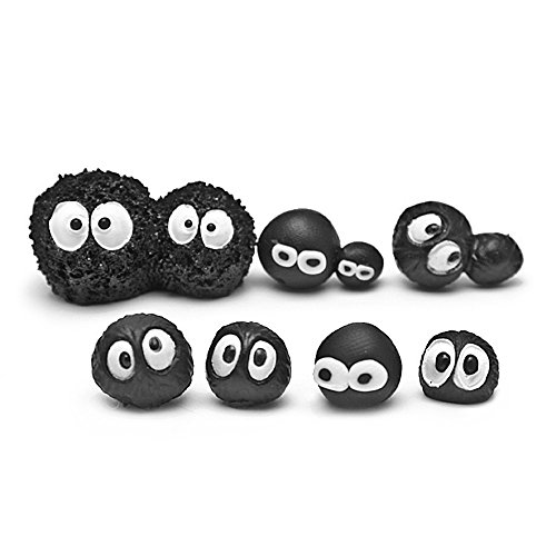 Kimkoala Fairy Garden Decoration Crafts, 8Pcs Mini Cute Resin Soot Figures Black Briquettes Figurines for Fairy Garden Decoration Supplies Miniature Micro Gnome Terrarium Ornament