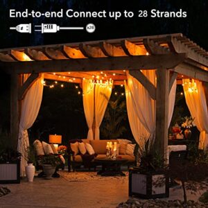 Brightown Outdoor String Lights 38FT(30+8) - LED String Lights G40 Globe Patio Lights Energy Saving with 15 LED Bulbs, Shatterproof Hanging Outdoor Lights for Christmas Outside Garden Backyard Cafe