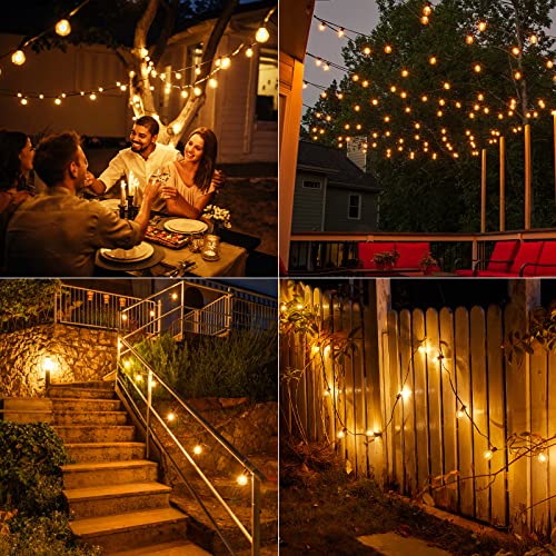 Brightown Outdoor String Lights 38FT(30+8) - LED String Lights G40 Globe Patio Lights Energy Saving with 15 LED Bulbs, Shatterproof Hanging Outdoor Lights for Christmas Outside Garden Backyard Cafe