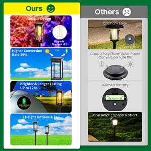 Amzxart Solar Pathway Lights Outdoor, 6 Pack Solar Lights Outdoor Waterproof IP65, Auto On/Off Pathway Lights Solar Powered Garden Lights for Walkway Yard Backyard Lawn Landscape Lighting Decorative