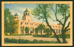 terminal annex post office building los angeles california ca linen vintage postcard