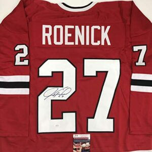 autographed/signed jeremy roenick chicago red hockey jersey jsa coa