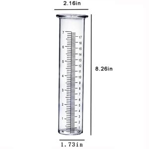 BIUWING Plastic rain Gauge Replacement Tube, 7'' Capacity rain gauges Tubes for Yard Garden Outdoor Home, Best Rated, No Frost Freeze Crack, Not Fragile (2 pcs)