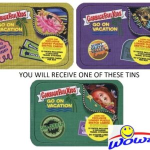 2021 Topps Garbage Pail Kids: GPK Goes on Vacation EXCLUSIVE Factory Sealed Collectors TIN with 80 Cards Including (3) TRAVEL STICKERS! Look for Autos, Sketch Cards, Printing Plates & More! WOWZZER!