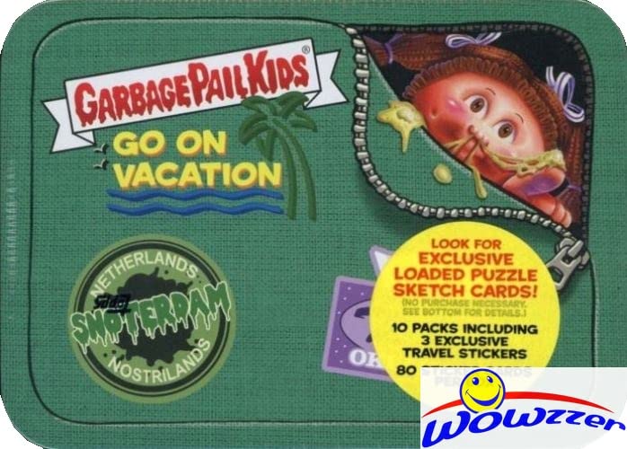 2021 Topps Garbage Pail Kids: GPK Goes on Vacation EXCLUSIVE Factory Sealed Collectors TIN with 80 Cards Including (3) TRAVEL STICKERS! Look for Autos, Sketch Cards, Printing Plates & More! WOWZZER!