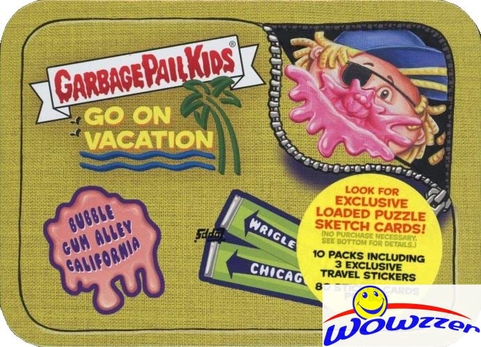 2021 Topps Garbage Pail Kids: GPK Goes on Vacation EXCLUSIVE Factory Sealed Collectors TIN with 80 Cards Including (3) TRAVEL STICKERS! Look for Autos, Sketch Cards, Printing Plates & More! WOWZZER!