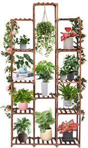 xxxflower plant stand indoor outdoor 13 tiers wood plant shelf for multiple plants ，large plant rack for window garden balcony patio porch living room