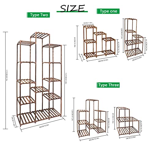 XXXFLOWER Plant Stand Indoor Outdoor 13 Tiers Wood Plant Shelf for Multiple Plants ，Large Plant Rack for Window Garden Balcony Patio Porch Living Room