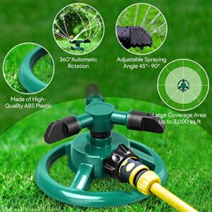 GOLDFLOWER Garden Sprinkler, Adjustable 360 Degree Rotation Lawn Sprinkler, Large Area Coverage, Multipurpose Yard Sprinklers for Plant Irrigation and Kids Playing