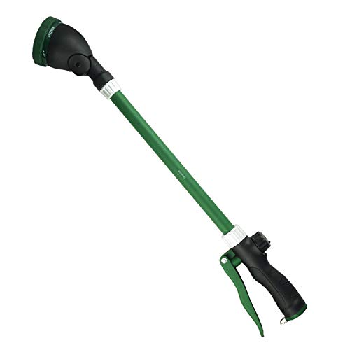 H2O WORKS Heavy Duty 21 Inch Watering Wand with Pivoting Head, Adjustable Water Sprayer Wand with Ergonomic Handle, Spray 6 Watering Patterns, Perfect for Watering Hanging Plants, 1-Year Warranty