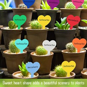 linsen-outdoors 100 Pcs Plastic Plant Labels, Waterproof & Sun-Proof Nursery T-Type Garden Tags 3.23 x 1.81 Re-Usable Plant Tags for Seed Potted Herbs Flowers Great Gift for Gardener, Multicolors