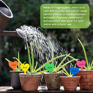 linsen-outdoors 100 Pcs Plastic Plant Labels, Waterproof & Sun-Proof Nursery T-Type Garden Tags 3.23 x 1.81 Re-Usable Plant Tags for Seed Potted Herbs Flowers Great Gift for Gardener, Multicolors
