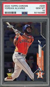 yordan alvarez 2020 topps chrome baseball rookie card #200 graded psa 10