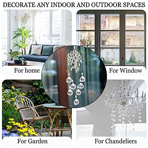 H&D HYALINE & DORA Garden Hanging Crystal Suncatchers Rainbow Makers with Crystal Ball Prisms and Metal Tree of Life for Garden Outdoor Home Kids Room Window