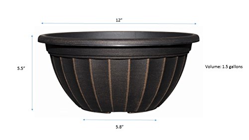 Classic Home and Garden Haverhill Bowl 12", Antique Copper