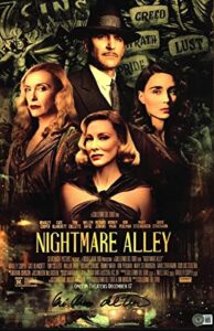 guillermo del toro signed nightmare alley 11×17 movie poster photo beckett coa