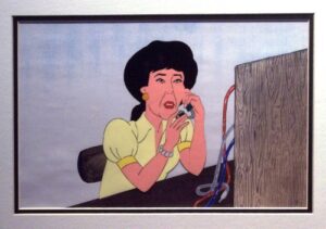 lily tomlin as ernestine, the telephone operator original animation cel – comedy classics